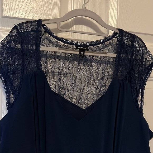 Torrid Elegant Blue Sheer and Lace Dress Size 18 - Picture 4 of 12